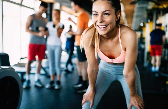 woman working out at Bay Area gym